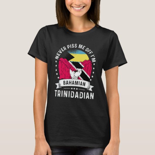 Bahamas Flag Trinidad&Tobago Grown Humor Pride T-Shirt (Vorderseite)
