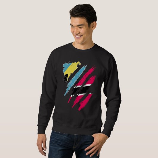 Bahamas Flag Trinidad&Tobago Grown Patriot Country Sweatshirt (Vorne ganz)