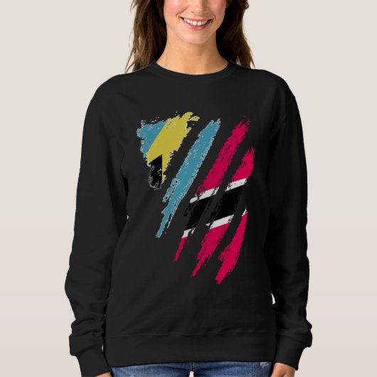 Bahamas Flag Trinidad&Tobago Grown Patriot Country Sweatshirt (Vorderseite)