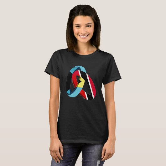 Bahamas Flag Trinidad&Tobago Grown Ring Marriage W T-Shirt (Vorne ganz)