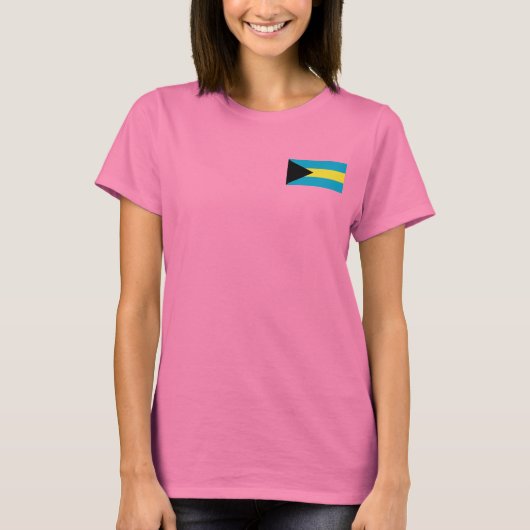 Bahamas Flag und Map dk T - Shirt (Vorderseite)