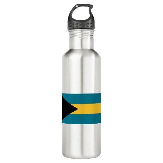 Bahamas-Flagge Edelstahlflasche (Vorderseite)