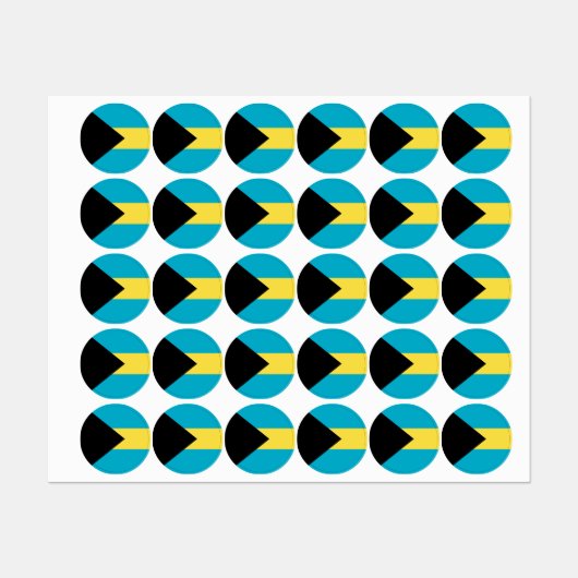 Bahamas-Flagge Etiketten (Blatt)