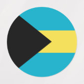 Bahamas-Flagge Etiketten (Design 1)