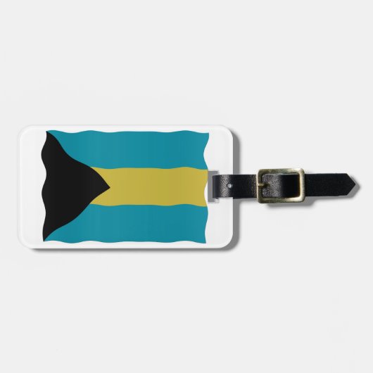Bahamas-Flagge Gepäckanhänger (Vorderseite horizontal)