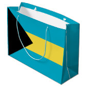 Bahamas-Flagge Große Geschenktüte (Rückseite Schrägansicht)