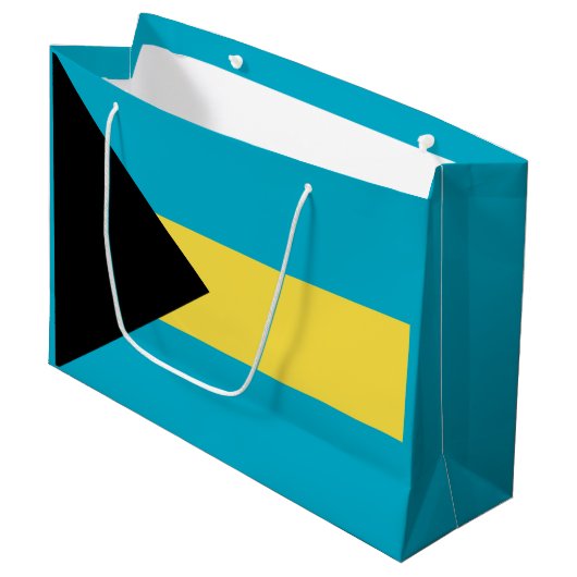 Bahamas-Flagge Große Geschenktüte (Vorderseite Schrägansicht)