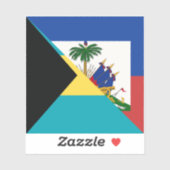 Bahamas-Flagge | Halbfahne Haitianischer Flagge Aufkleber (Blatt)