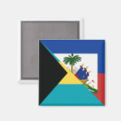 Bahamas-Flagge | Halbfahne Haitianischer Flagge Magnet (Vorderseite/Rückseite)