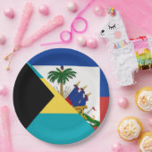Bahamas-Flagge | Halbfahne Haitianischer Flagge Pappteller (Party)
