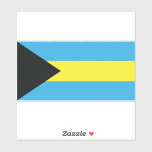 Bahamas-Flagge in Blau, Schwarz und Gelb Aufkleber