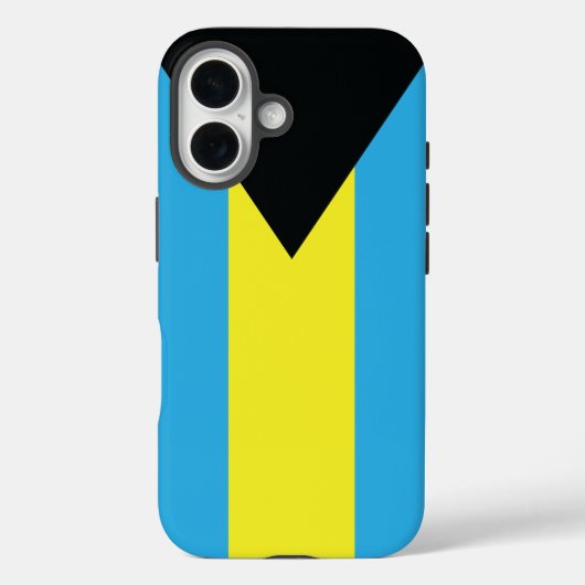 Bahamas-Flagge in Blau, Schwarz und Gelb Case-Mate iPhone Hülle (Rückseite)