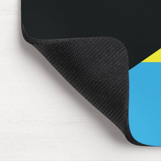 Bahamas-Flagge in Blau, Schwarz und Gelb Mousepad (Ecke)