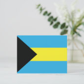 Bahamas-Flagge in Blau, Schwarz und Gelb Postkarte (Stehend Vorderseite)