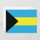 Bahamas-Flagge in Blau, Schwarz und Gelb Postkarte (Vorne/Hinten)