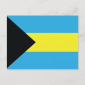 Bahamas-Flagge in Blau, Schwarz und Gelb Postkarte (Vorderseite)