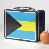 Bahamas-Flagge in Schwarz, Gold und Aquamarine Metall Brotdose (Beispiel)