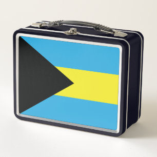 Bahamas-Flagge in Schwarz, Gold und Aquamarine Metall Brotdose