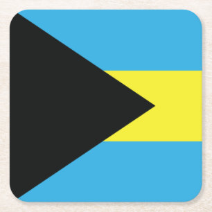 Bahamas-Flagge in Schwarz, Gold und Aquamarine Rechteckiger Pappuntersetzer