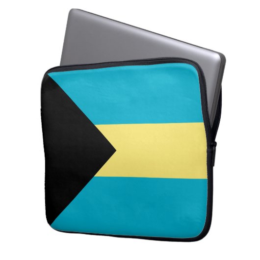 Bahamas-Flagge Laptopschutzhülle (Vorderseite Links)