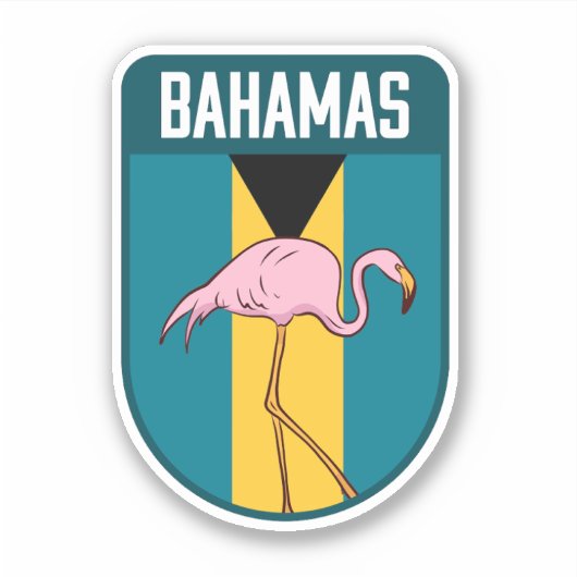 Bahamas-Flagge mit Flammen - Bahamas-Reise Aufkleber (Vorderseite)
