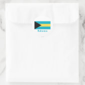 Bahamas-Flagge mit Namen Runder Aufkleber (Tasche)