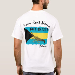 Bahamas-Flagge mit Spiny-Lobster-Design T-Shirt