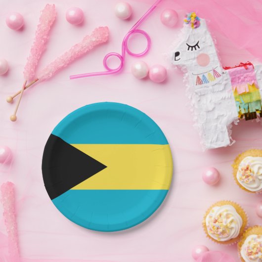 Bahamas-Flagge Pappteller (Party)