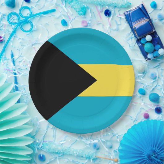 Bahamas-Flagge Pappteller (Party)