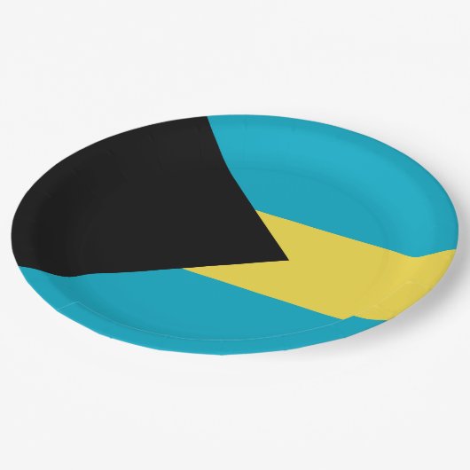 Bahamas-Flagge Pappteller (Schrägansicht)