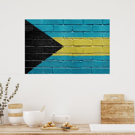 Bahamas-Flagge Poster (Küche)