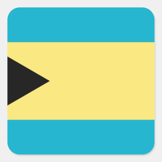 Bahamas-Flagge Quadratischer Aufkleber (Vorderseite)