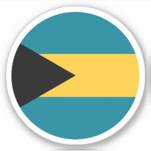 Bahamas-Flagge Rund Aufkleber