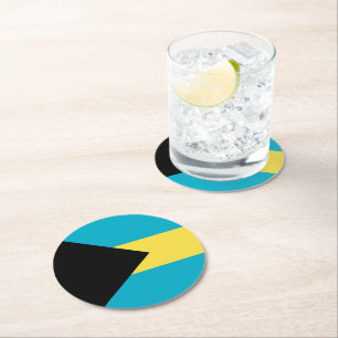 Bahamas-Flagge Runder Pappuntersetzer