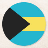 Bahamas-Flagge Runder Pappuntersetzer (Vorderseite)
