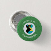 Bahamas Flagge Schwarzer Engel Weihnachten Persona Button (Vorne & Hinten)