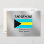 Bahamas Flagge und Motto Postkarte (Vorne/Hinten)