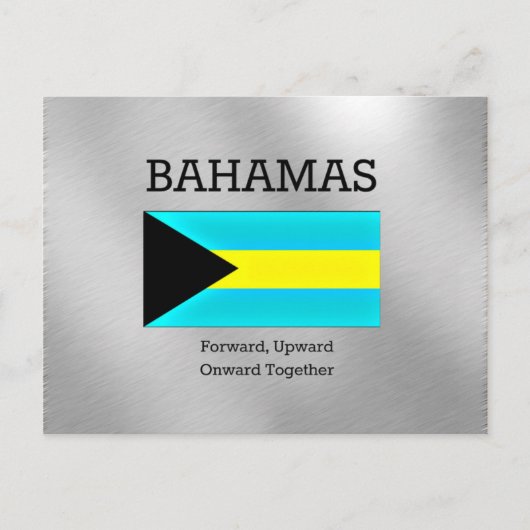 Bahamas Flagge und Motto Postkarte (Vorderseite)
