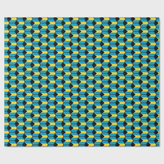 Bahamas-Flaggen-Bienenwaben-Packpapier Geschenkpapier (Flach)