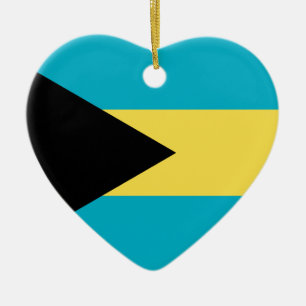 Bahamas-Flaggen-Herz Keramikornament