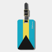 Bahamas-Gepäckmarken, patriotische Bahamas-Flagge Gepäckanhänger (Vorderseite vertikal)