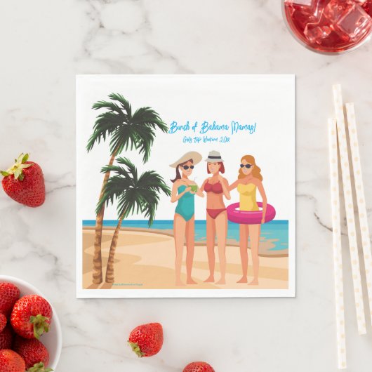 Bahamas Girls Trip Junggeselinnen-Abschied Urlaub Serviette (Beispiel)