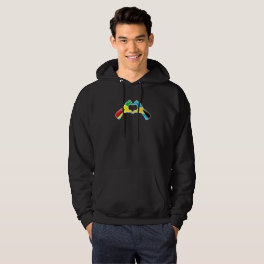 Bahamas Guyana Flag Bahamians Guyanese Heart   Hoodie (Vorne ganz)