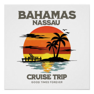 Bahamas-Hafenkreuzfahrt Sonnenuntergang Poster