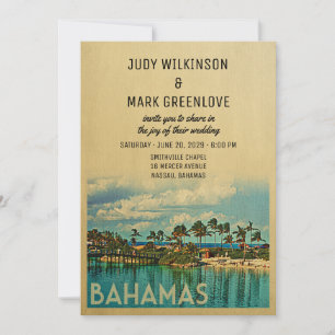 Bahamas Hochzeitseinladung Vintage Mitte des Jahrh Einladung