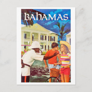 Bahamas, höflicher Polizist führt den Weg für ein  Postkarte