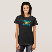 Bahamas in Flaggenfarben T-Shirt (Vorne ganz)