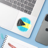 Bahamas Independence Sticker-Bahamian-Flagge Aufkleber (Laptop mit iPhone)