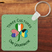 Bahamas Ireland USA Flaggen Kleeblatt Ihr Name Schlüsselanhänger (Rückseite)