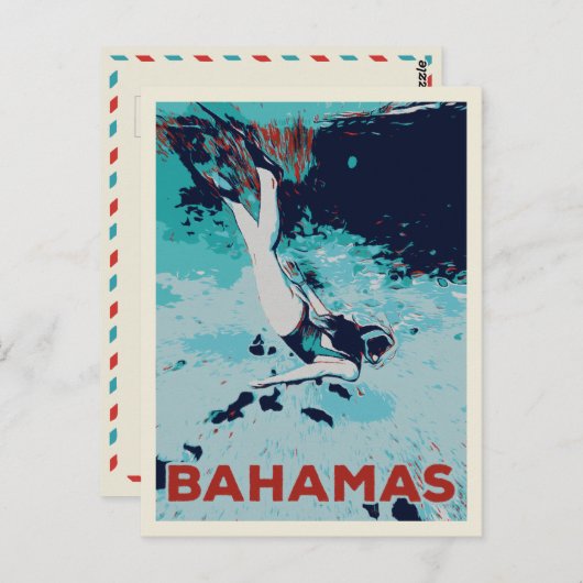 Bahamas Karibik, Tauchen Postkarte (Vorne/Hinten)